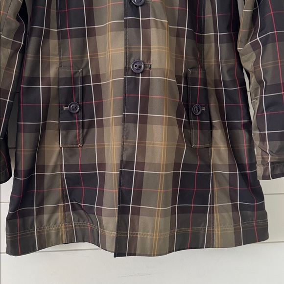 Barbour Size US 8 Reversible Derby Mac Water Wind Resistant Jacket in Navy/Plaid - Picture 9 of 17